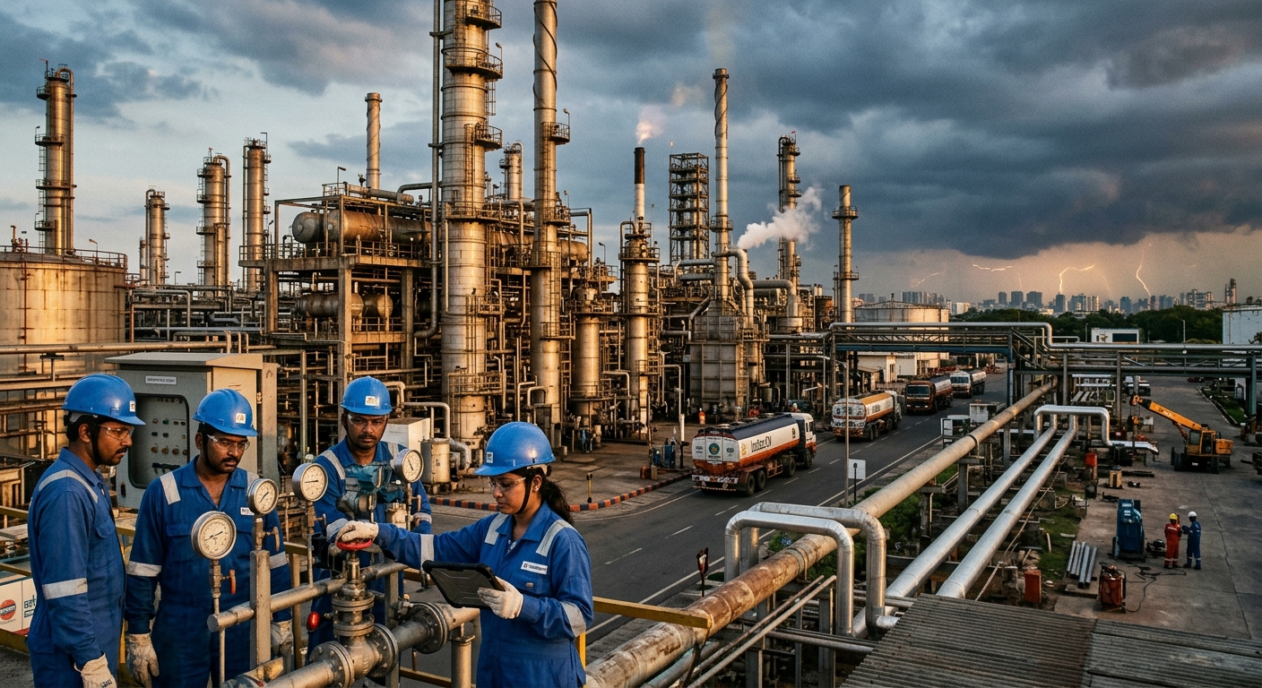Indias Crude Processing Dips 8.9% in April: How Middle East Supply Changes Impact Refiners