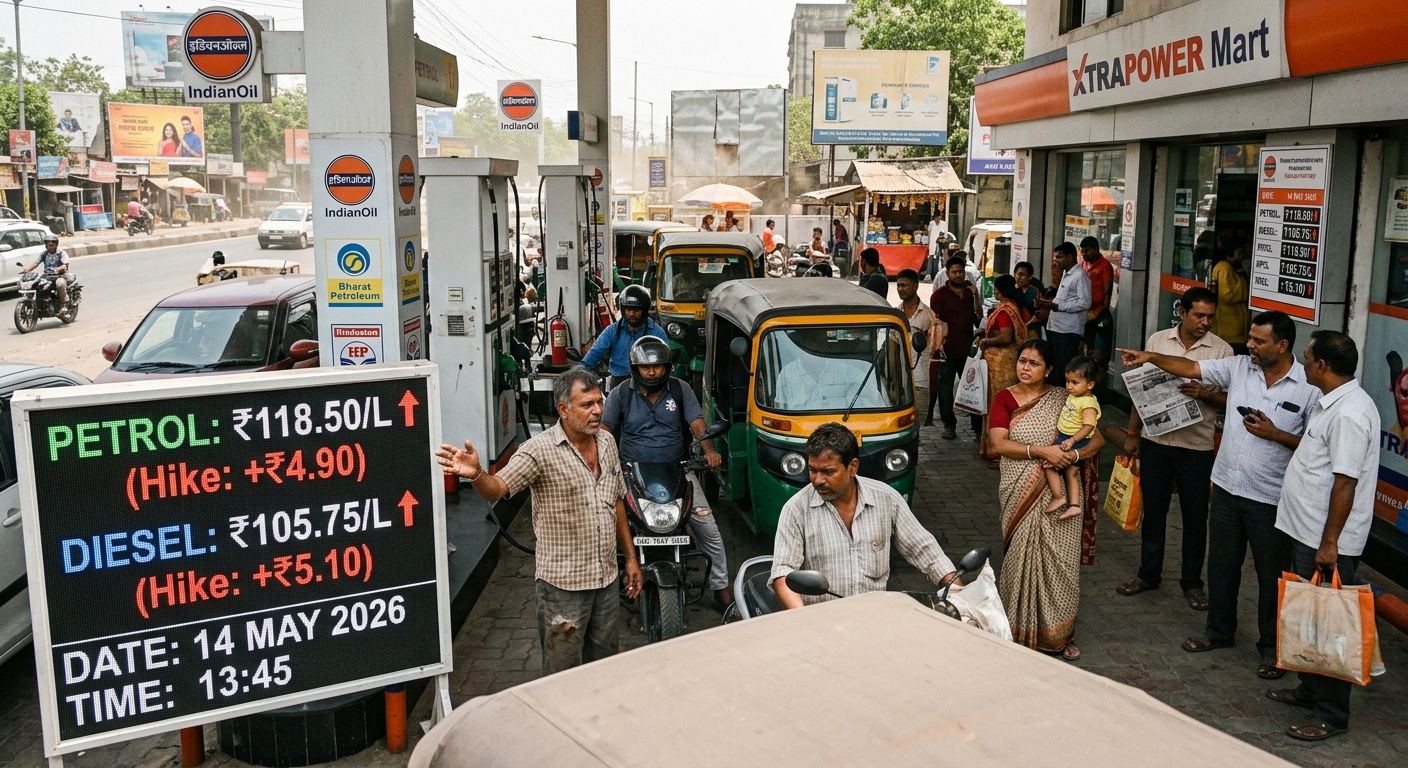 Fuel Prices Spike Again: 3rd Increase in Just 10 Days as PSUs Face Heavy Losses of Rs 13/Litre on Petrol and Rs 38 on Diesel!