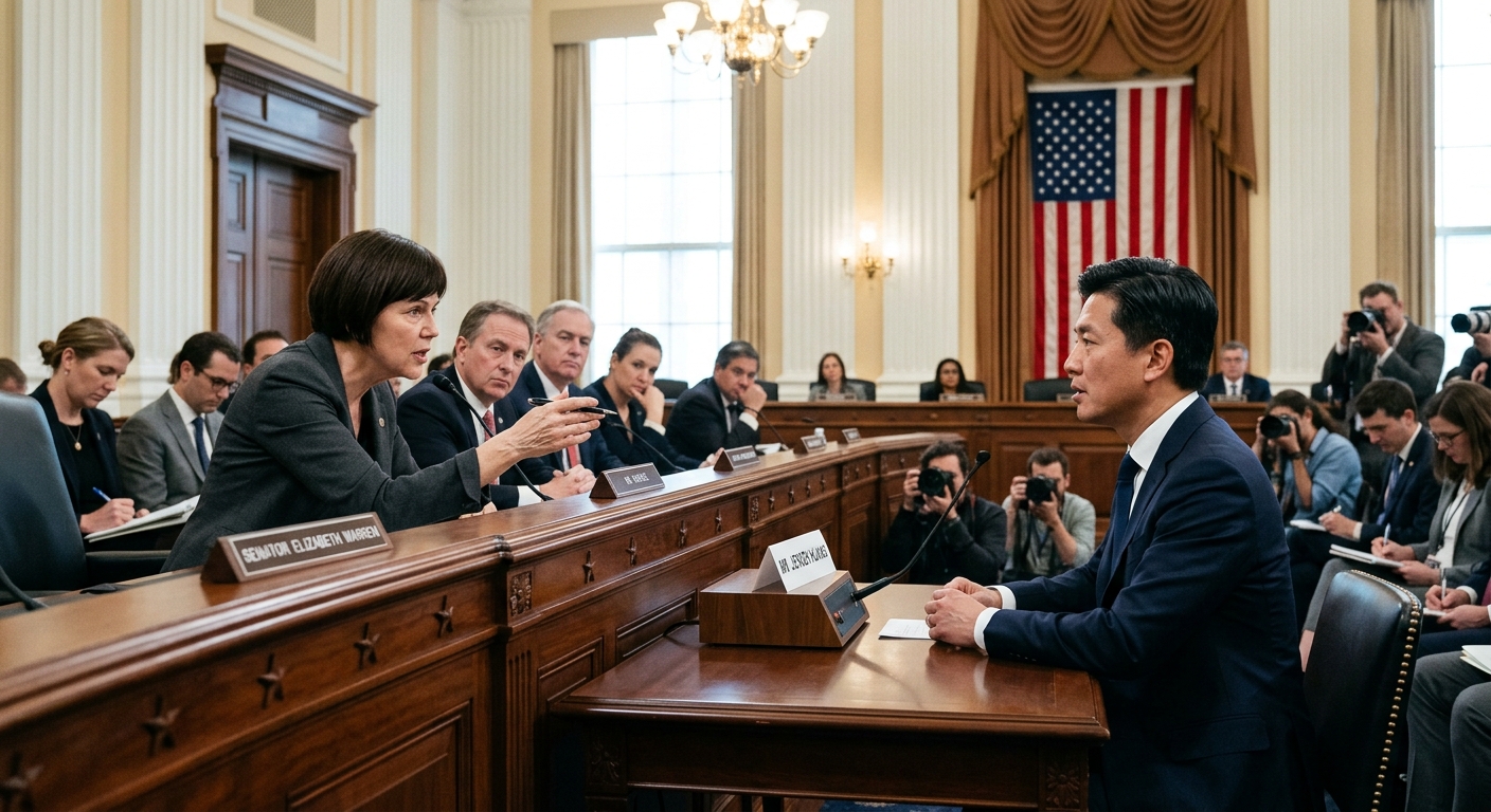 Warren Grills Nvidias Jensen Huang at Senate Hearing on China’s AI Chip Sales